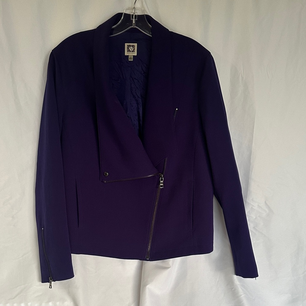 Anne Klein Women's Purple Moto Jacket